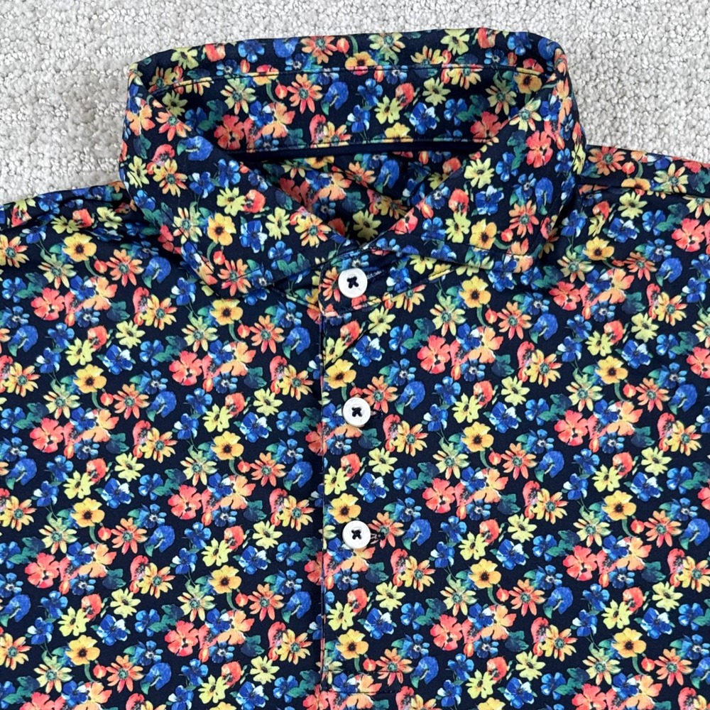RLX Ralph Lauren Mens Large Floral Performance Golf Polo Shirt